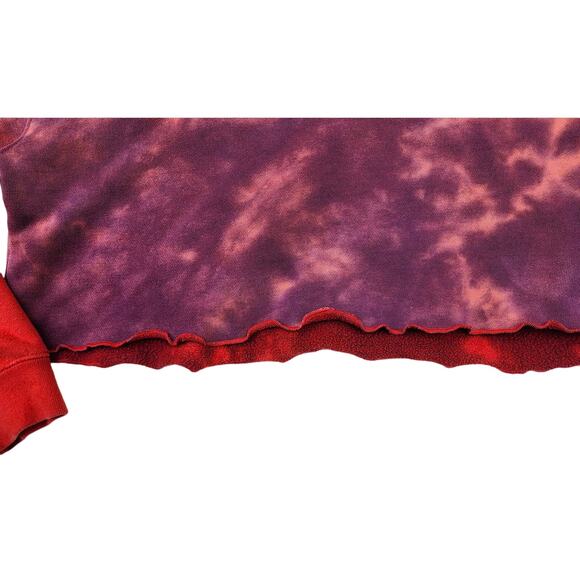 Neema California Chloe Red Purple Crop Pullover Sweatshirt M Tie-Dye Sun Washed - Picture 8 of 14